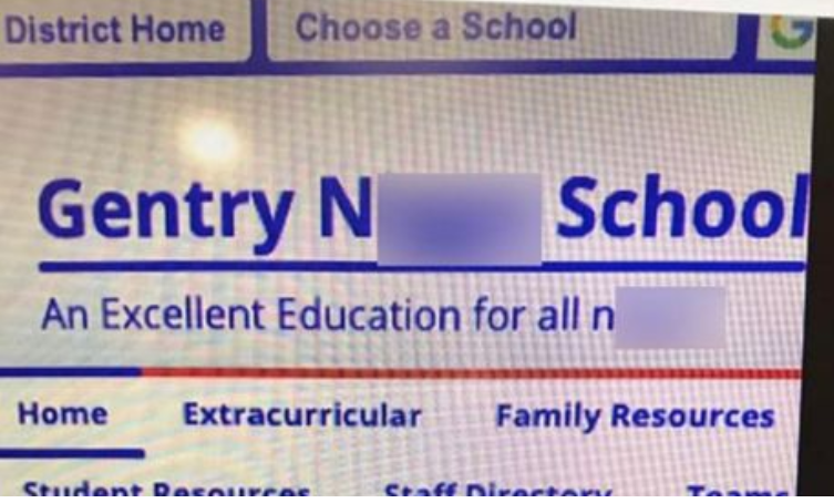 Racist slur turns up on Gentry Middle School search page